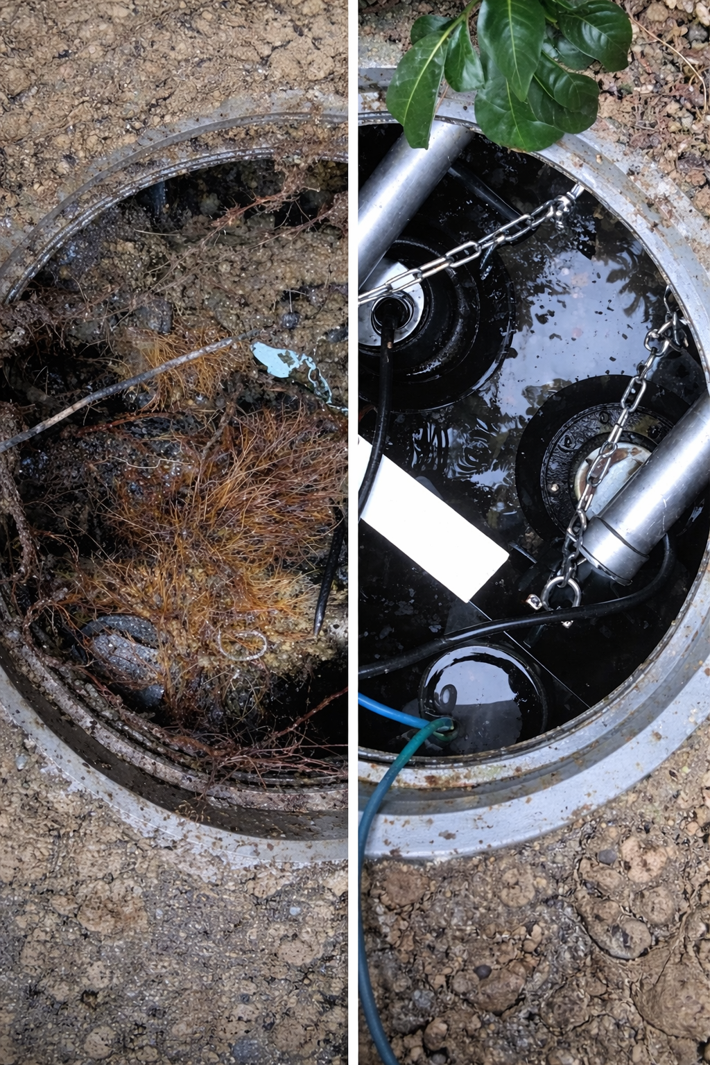 Nettoyage poste de relevage avant et après